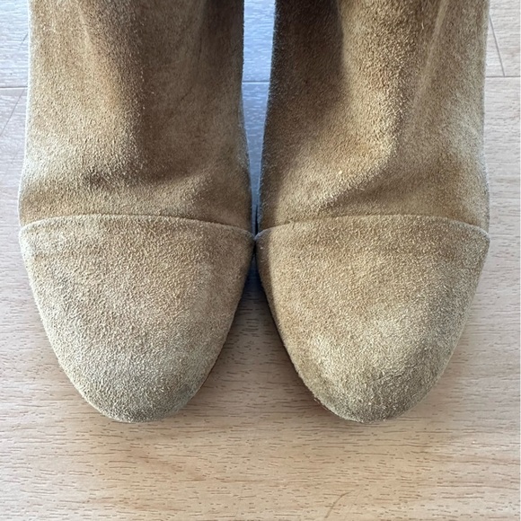 Rag & Bone Camel Suede Harrow Bootie Leather Ankle Wrap Strap Boots - Picture 3 of 12